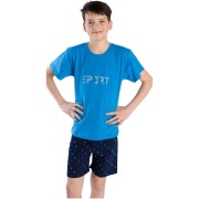 Chlapecké pyžamo Bettymode SPORT BLUE krátký rukáv