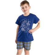 Chlapecké pyžamo Bettymode PLAY GAMES BLUE krátký rukáv