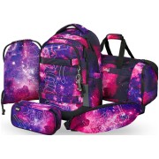 Školní batoh pro dívky Baagl Skate max Galaxy 5dílný set