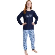 Dívčí pyžamo Bettymode BEAUTIFUL BLUE dlouhý rukáv