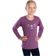 Tričko pro děti Bettymode FLOWERS VIOLET  dlouhý rukáv