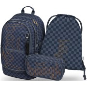 Školní batoh pro 2. stupeň BAAGL Core Ska modrý set