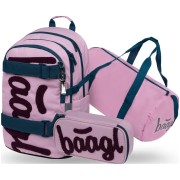 Školní batoh pro 2. stupeň Baagl Skate Rose set