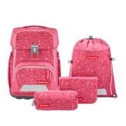 Školní aktovka Step by Step BASIS, Pink Bubbles - 4 dílný set, AGR certifikát