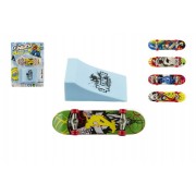 Prstový skateboard s rampou plast 10cm