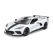 Maisto - 2020 Chevrolet Corvette Stingray Coupe (High Wing), bílá, 1:18