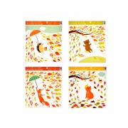 Okenní fólie 33x30cm podzimní zvířátka