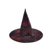 Čarodějnický klobouk černo-červený 44x35cm