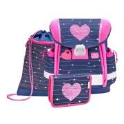 Školní aktovka Belmil 403-13 Simple Hearts - 3dílný set