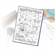 Malování pískem šablona A4 Šťastné a veselé vánoce