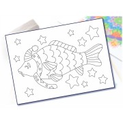 Malování pískem šablona A4 Vánoční kapr