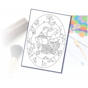 Malování pískem šablona A4 liška na měsíci