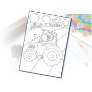 Malování pískem šablona A4 traktorista