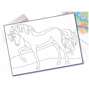 Malování pískem šablona A4 hřebec