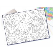 Malování pískem šablona A4 kostel s holubicí