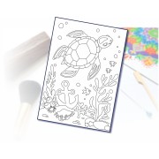 Malování pískem šablona A4 želva a mořský svět