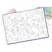 Malování pískem šablona A4 zamilované chobotničky