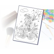 Malování pískem šablona A4 tatínek s dětmi