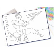 Malování pískem šablona A4 Ninja