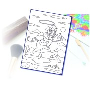 Malování pískem šablona A4 kovboj na koni