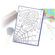 Malování pískem šablona A4 pavouk v sítí