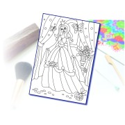 Malování pískem šablona A4 princezna v komnatě