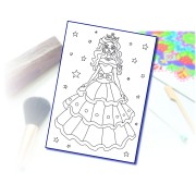 Malování pískem šablona A4 princezna ve hvězdách