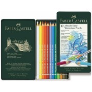 Akvarelové pastelky Faber-Castell Albrecht Dürer plechová krabička, 12 barev