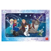 Puzzle Sněhové vločky deskové 15 dílků Frozen/Ledové království 30x19cm