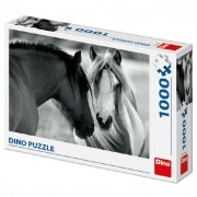 Puzzle koně černobílé  66x47cm 1000 dílků