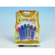 Barvy na textil třpytivé 6ks