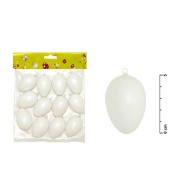 Velikonoční plastová vajíčka 12ks 6cm bílá