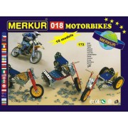 Stavebnice MERKUR 018 Motocykly 10 modelů 182ks