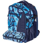 Školní batoh Herlitz Ultimate Modrý 2dílný set a sluchátka zadarmo