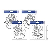 Předloha k barvám na sklovyvýšená kontura andílek 17x14cm