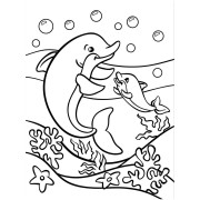 Malování pískem šablona Delfíni