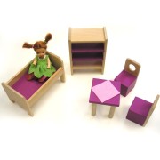 Dřevěný pokojík pro malé panenky