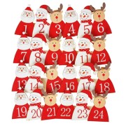 Adventní kalendář - dřevěný kolíček s figurkou