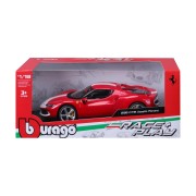 Bburago - RACE+PLAY, Ferrari 296 GTB ASSETTO FIORANO, červená, 1:18
