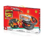 Bburago - FERRARI Race + Play, Garáž a parkoviště se dvěma autíčky, 1:43