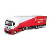 Bburago - Kamion s přívěsem M-B Actros Gigaspace/Trailer, Firestone Racing, 1:43