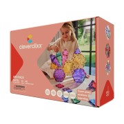 Cleverclixx – Magnetická stavebnice Geo Pack Pastel – 45 ks