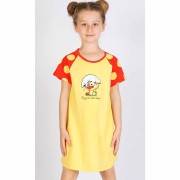 Dětská noční košile s krátkým rukávem Malé kuře žlutá