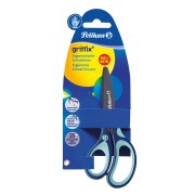 Dětské ergonomické nůžky Griffix s kulatou špičkou - pro leváky, modré, na blistru
