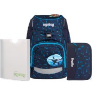 Školní set Ergobag prime Fluo modrý batoh+penál+desky a doprava zdarma