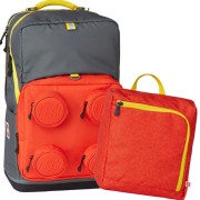 Školní batoh LEGO Titanium/Red Signature Maxi Plus, svačinový box a doprava zdarma