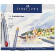 Akvarelové pastelky Faber-Castell Goldfaber Aqua plechová krabička, 24 barev