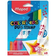 Dětské fixy Maped Color´Peps Duo Stamp 8 barev