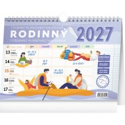 Týdenní rodinný plánovací kalendář s háčkem 2027, 30 x 21 cm
