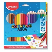 Akvarelové pastelky Maped - 24 barev + štětec